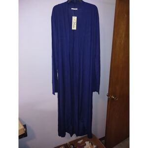 URIM Women's Long Sleeve Full Length Duster Long Open Cardigan 4x, New with tags